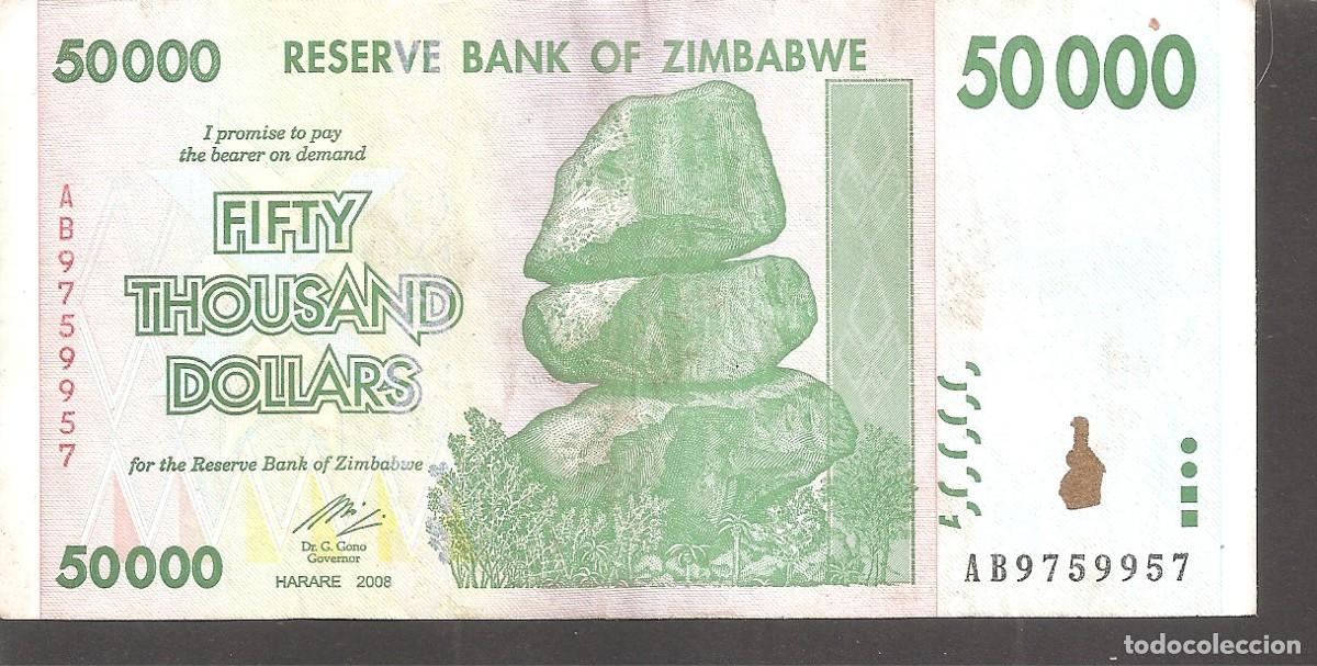 Billetes extranjeros: Billete ZIMBABWE 50000 DOLLARS 2008 - Foto 1