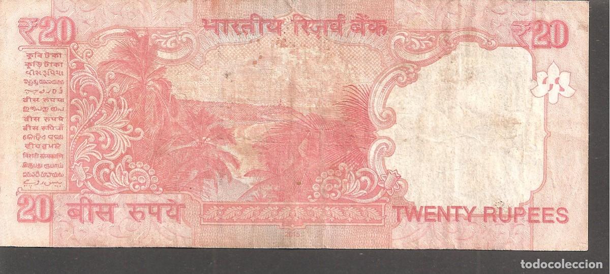 Billetes extranjeros: BILLETE INDIA 20 RUPIAS 2015 - Foto 2