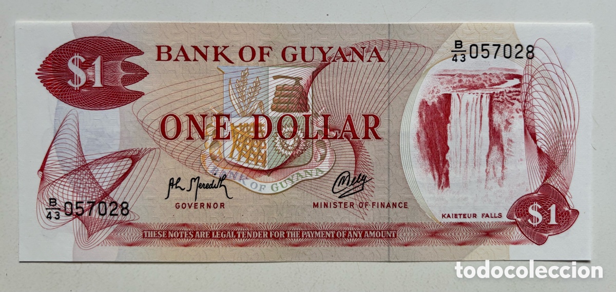 Billetes extranjeros: Billete GUYANA 1 D&oacute;lar (1966-1992) SC. Dollar - Foto 1