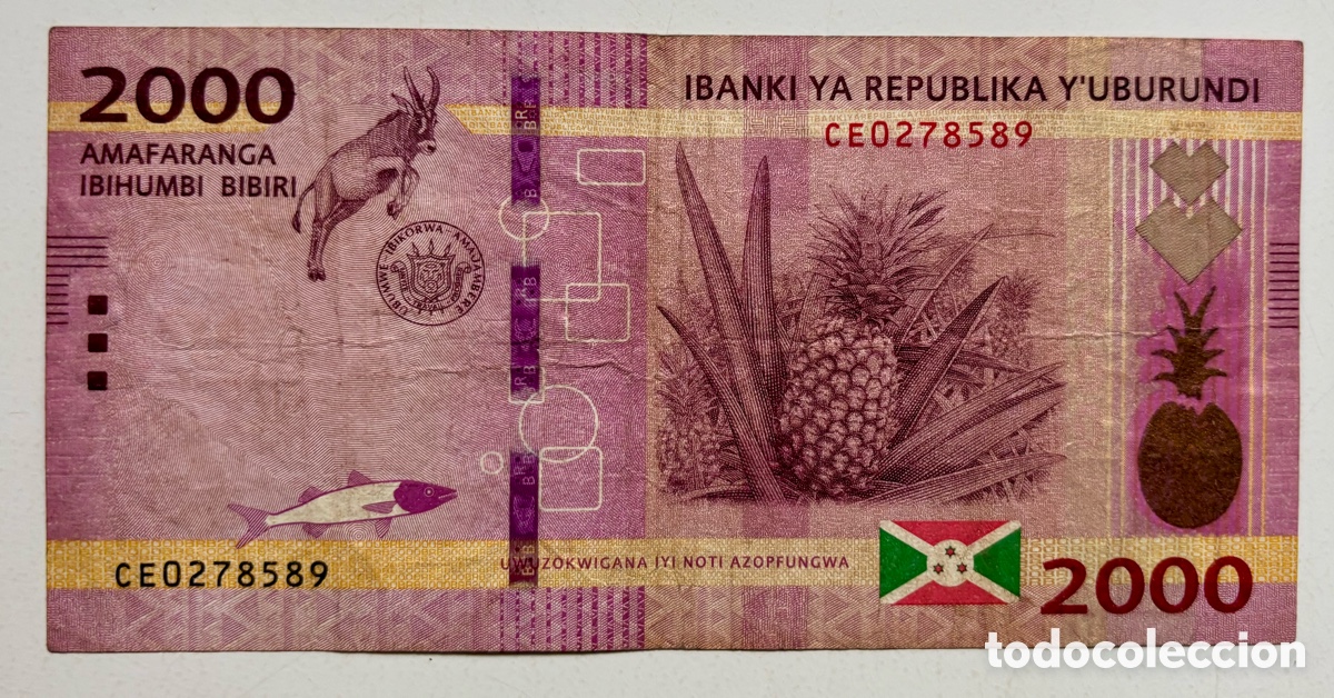 Billetes extranjeros: Billete BURUNDI 2000 Francos 2018 - Foto 2