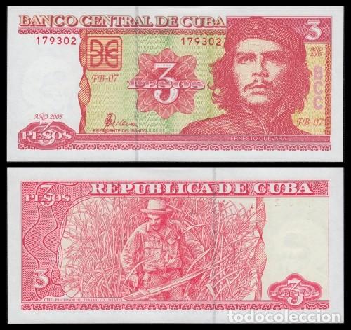 Billetes extranjeros: Cuba 3 Pesos 2005 Pick 127b - Foto 1
