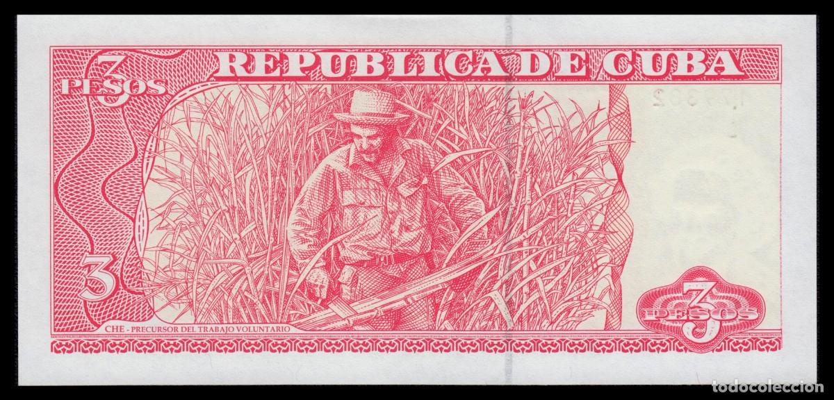 Billetes extranjeros: Cuba 3 Pesos 2005 Pick 127b - Foto 3