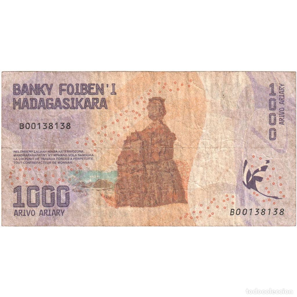 Billetes extranjeros: [#1515074] Madagascar, 1000 Ariary, BC+ - Foto 2