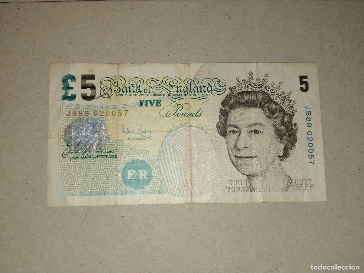 Billetes extranjeros: Billete Inglaterra 5 libras, a&ntilde;o 2002 - Foto 1