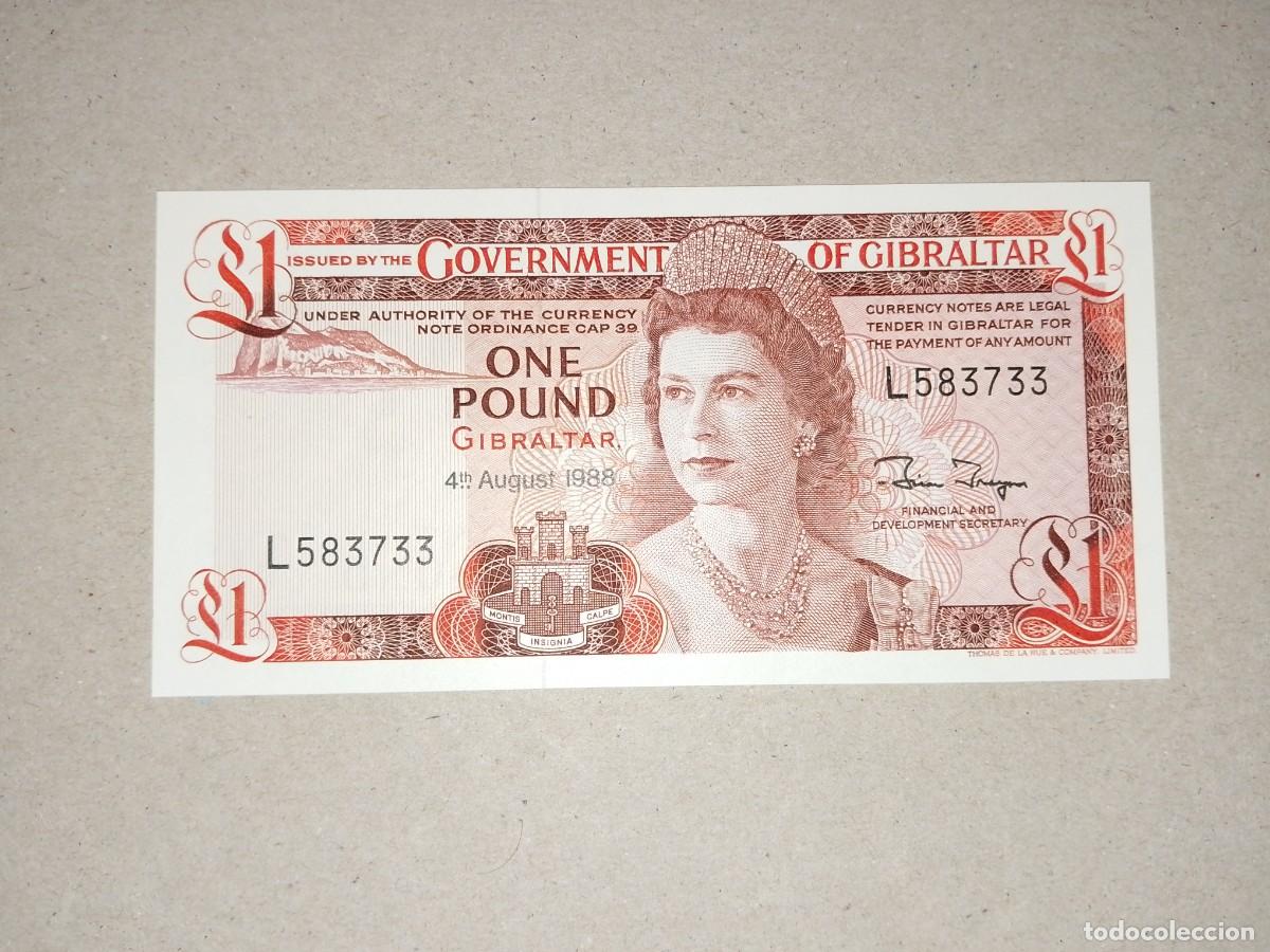 Billetes extranjeros: Billete Gibraltar, 1 libra, a&ntilde;o 1988, UNC - Foto 1