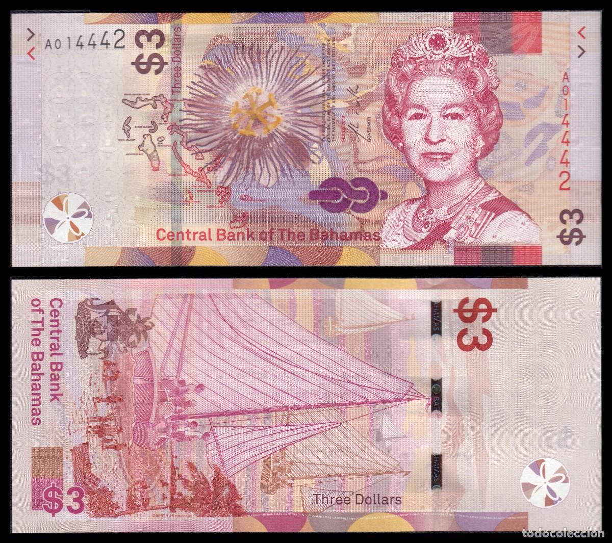 Billetes extranjeros: Bahamas 3 Dollars 2019 Pick 78 SC - Foto 1