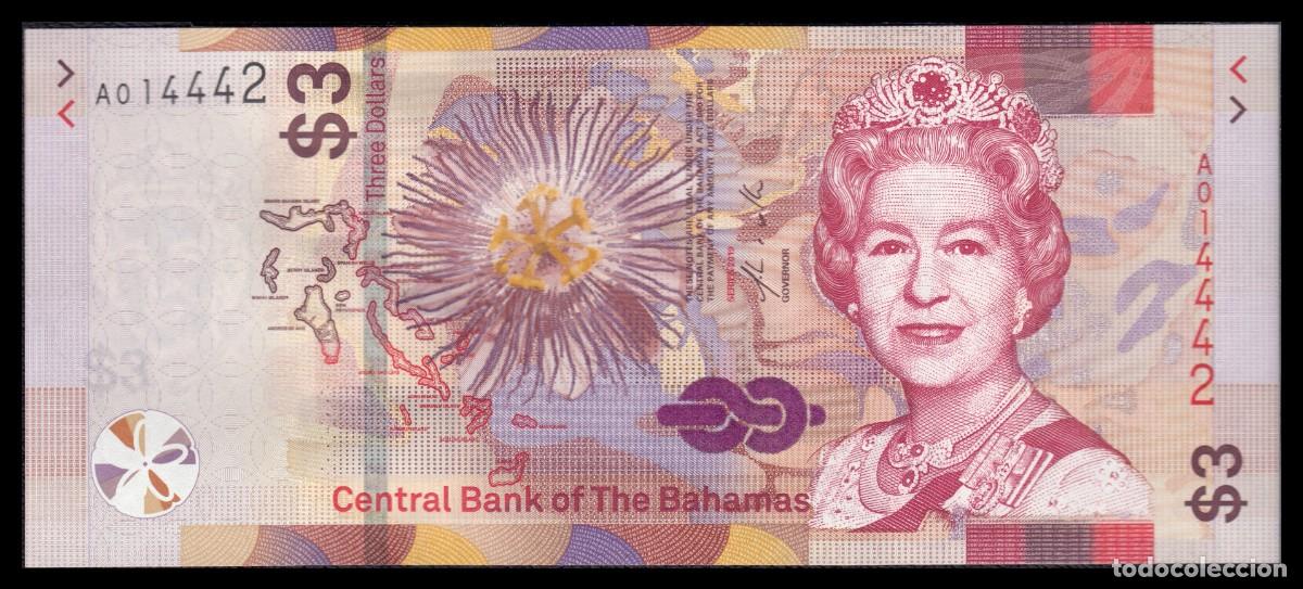 Billetes extranjeros: Bahamas 3 Dollars 2019 Pick 78 SC - Foto 2