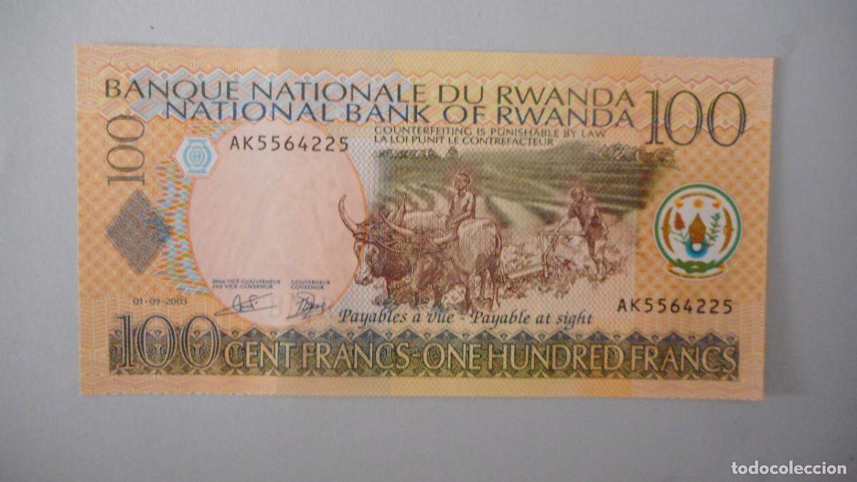 Billetes extranjeros: RUANDA/RWANDA 100 FRANCOS / PLANCHA - Foto 1