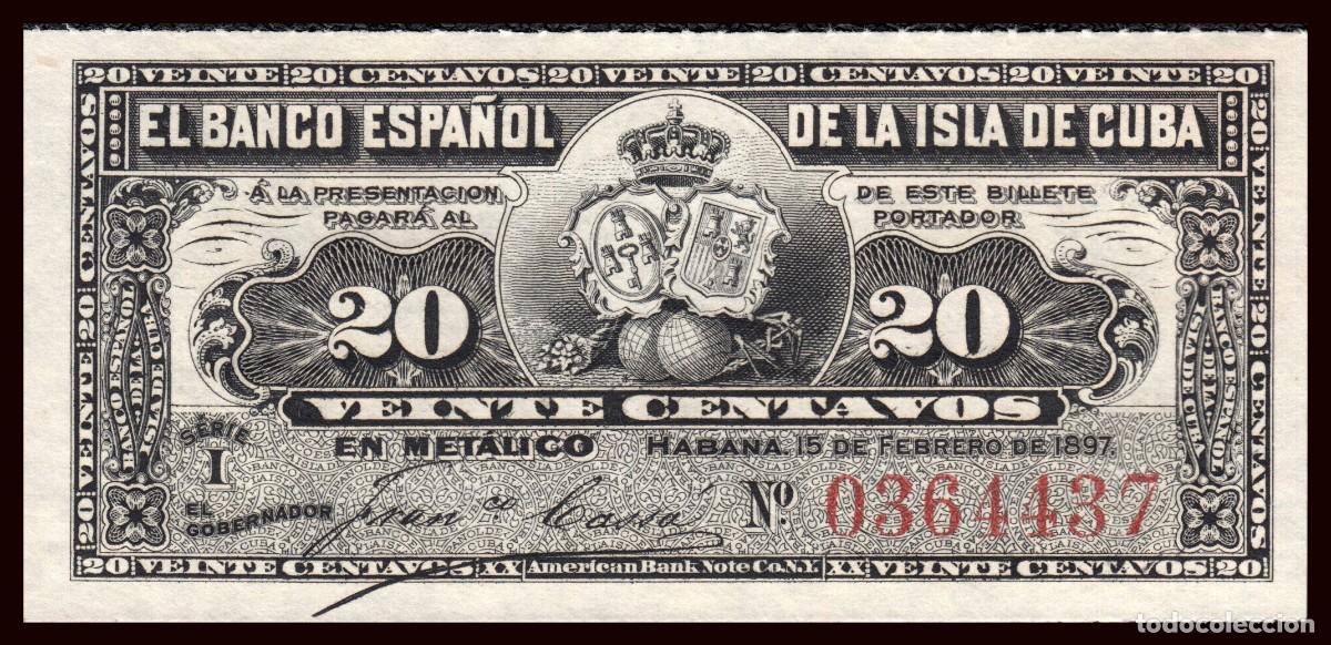 Billetes extranjeros: Cuba 20 Centavos 15-2-1897 Pick 53 SC - Foto 2