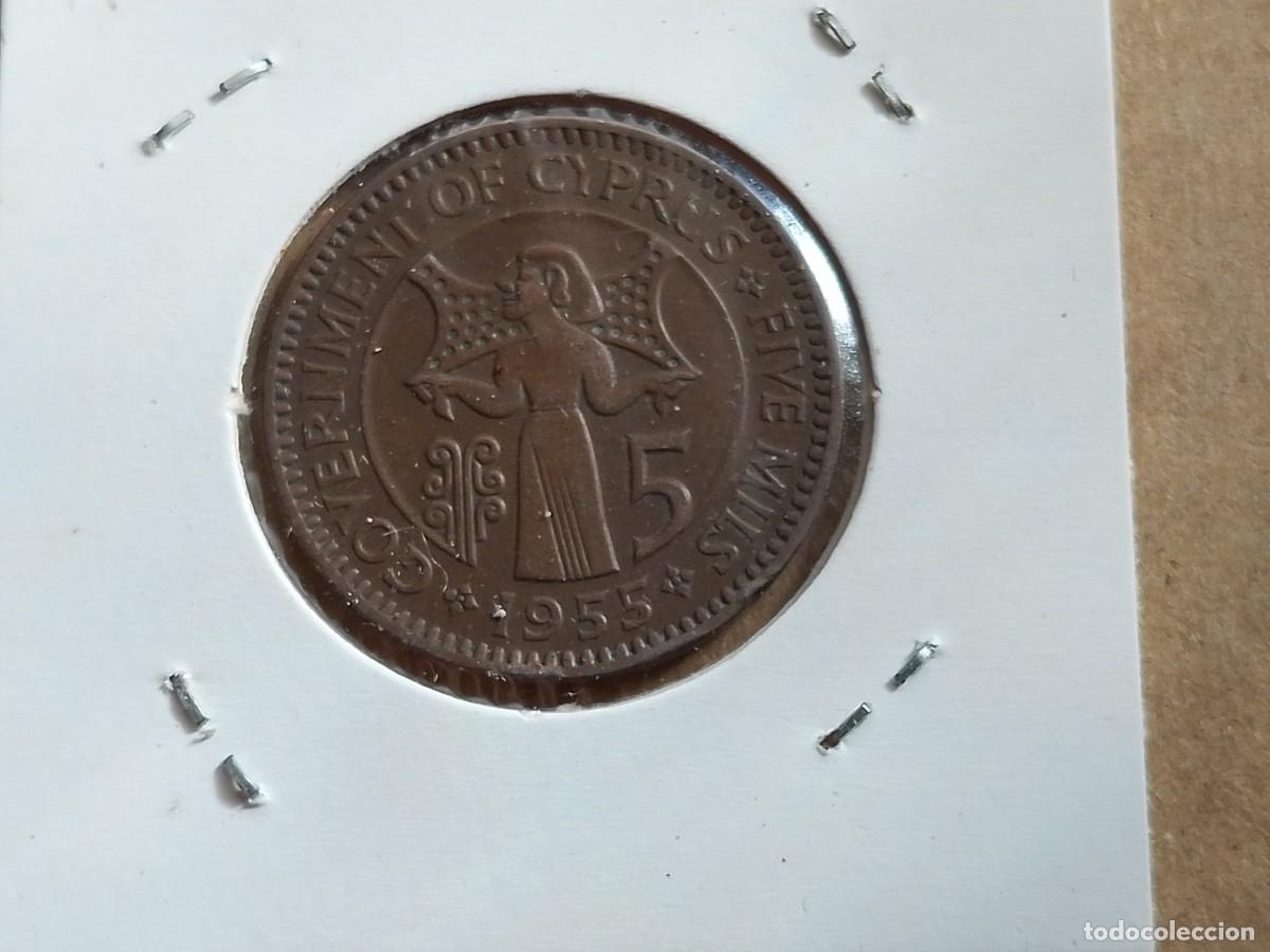 Billetes extranjeros: Moneda Chipre, 3 mils, a&ntilde;o 1955 - Foto 2
