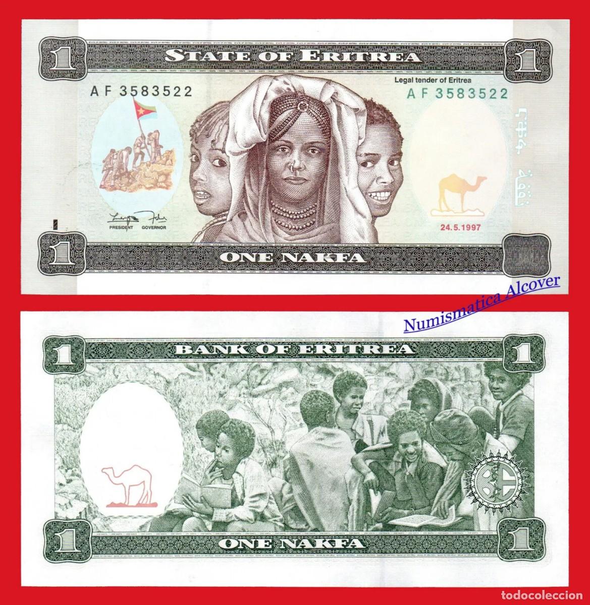 Billetes extranjeros: ERITREA 1 Nakfa 1997 Pick 1 SC - Foto 1