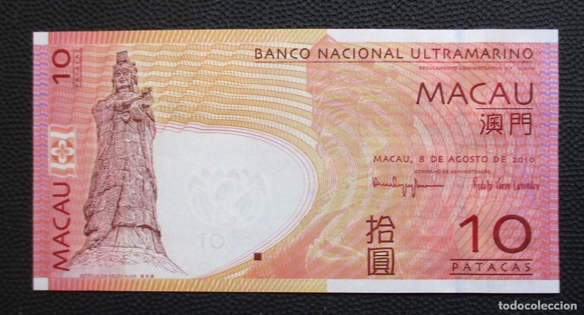 Billetes extranjeros: MACAU - 10 PATACAS 2010 S.C. - Foto 1