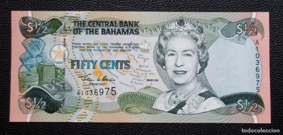 Billetes extranjeros: BAHAMAS - 1/2 DOLAR 2001 - S.C. - Foto 1