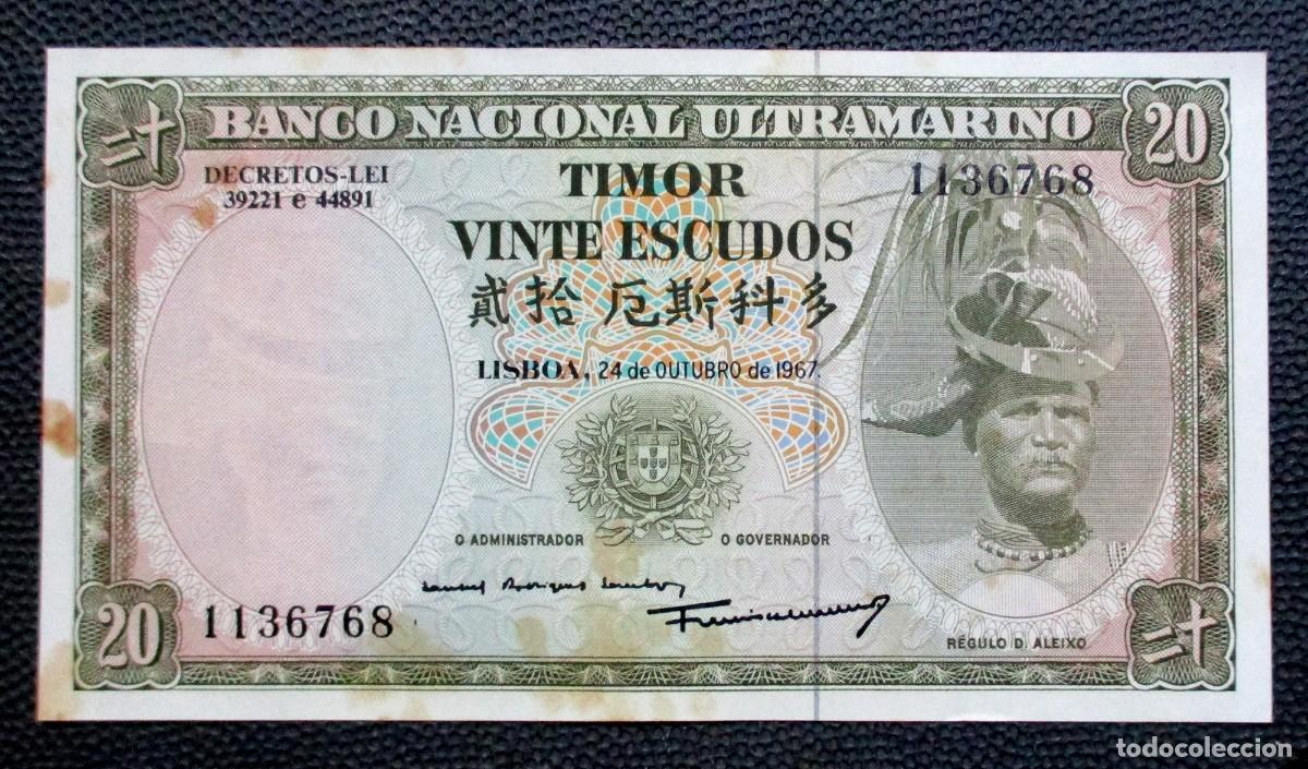 Billetes extranjeros: TIMOR - 20 ESCUDOS 1967 - Foto 1