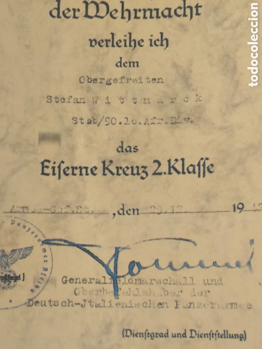 Billetes extranjeros: Documento Ek2 Rommel + billete - Foto 6