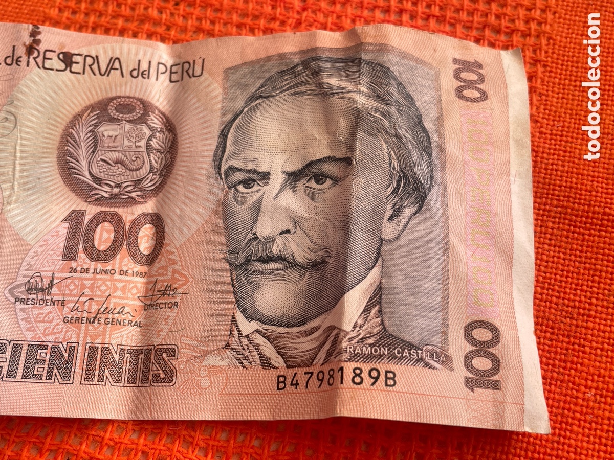 Billetes extranjeros: 100 Intis billet, Peru, 1987 - Foto 2