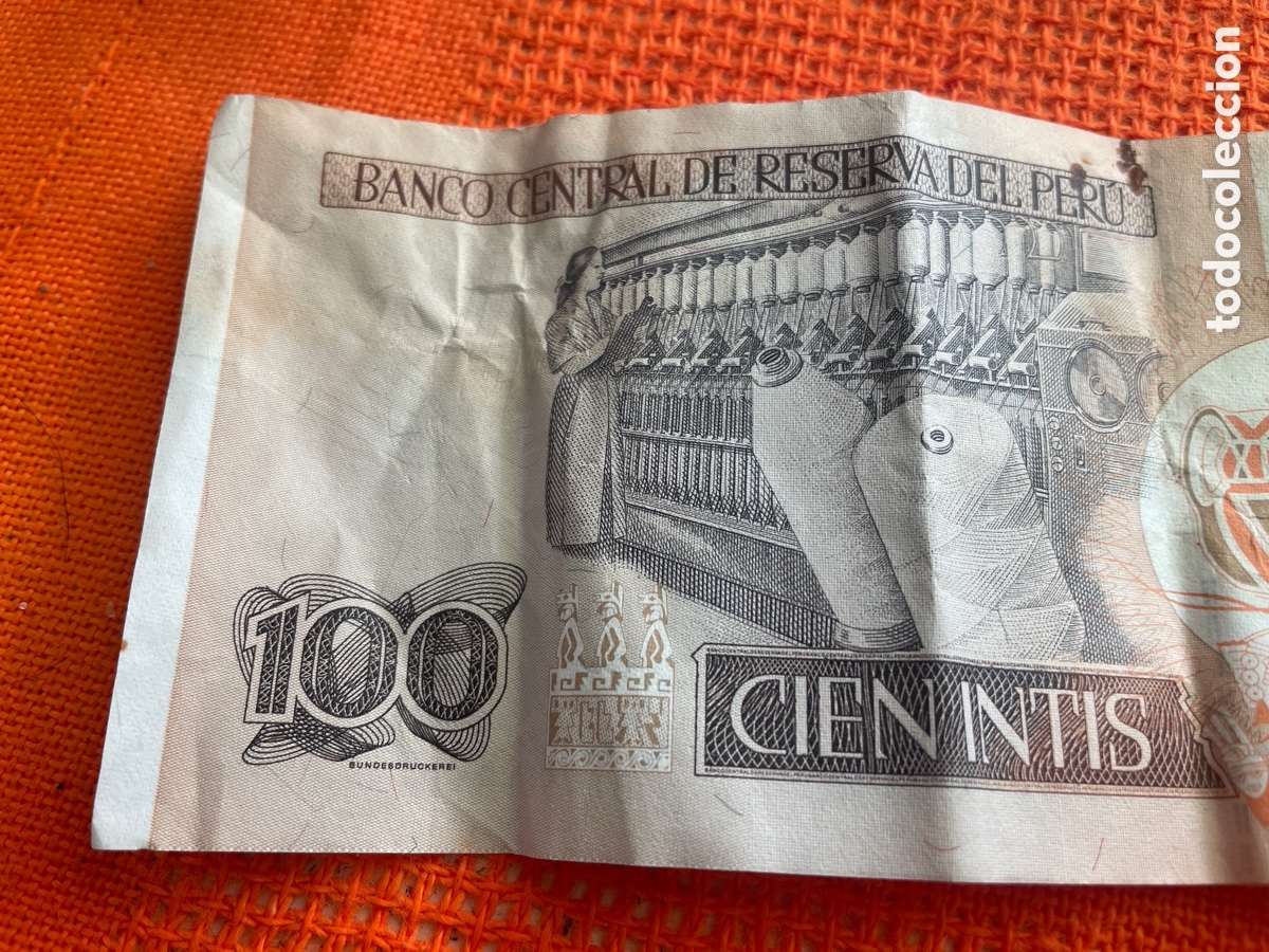 Billetes extranjeros: 100 Intis billet, Peru, 1987 - Foto 6