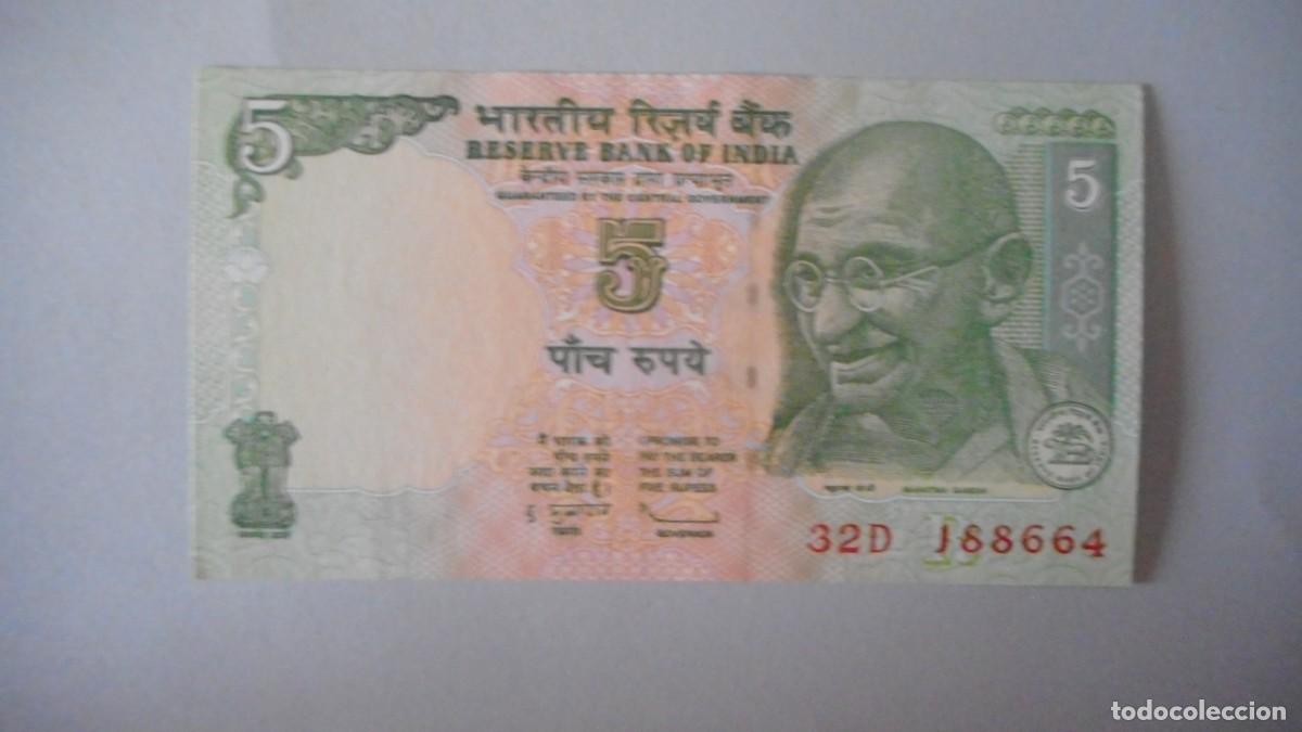 Billetes extranjeros: INDIA 5 RUPIAS / PLANCHA - Foto 1