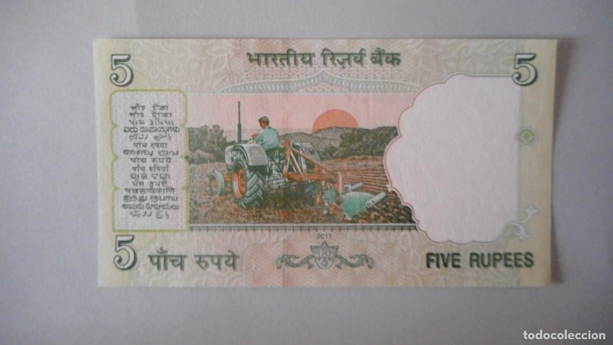 Billetes extranjeros: INDIA 5 RUPIAS / PLANCHA - Foto 2