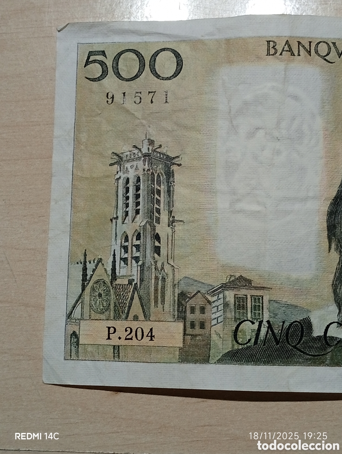 Billetes extranjeros: Billete de 500 francos franceses - Foto 3