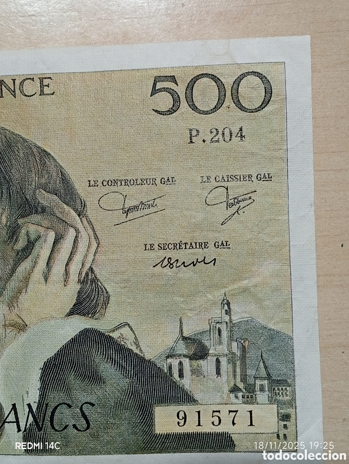 Billetes extranjeros: Billete de 500 francos franceses - Foto 4