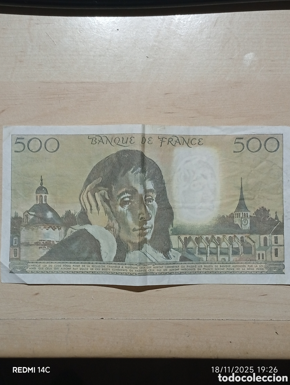 Billetes extranjeros: Billete de 500 francos franceses - Foto 5