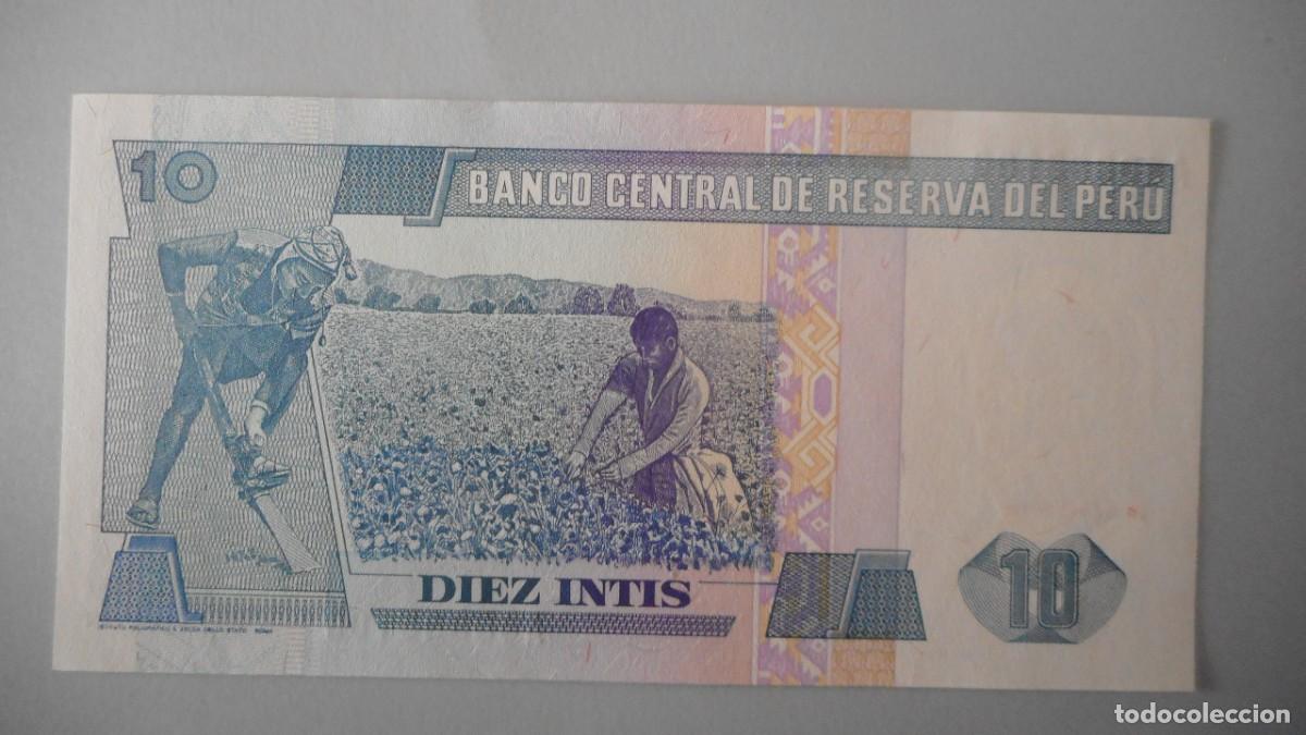 Billetes extranjeros: PERU 10 INTIS / PLANCHA - Foto 2