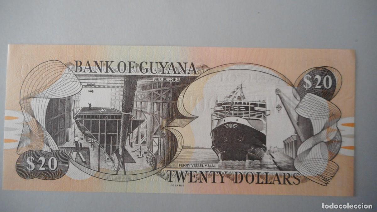 Billetes extranjeros: GUYANA 20 DOLARES / PLANCHA - Foto 2