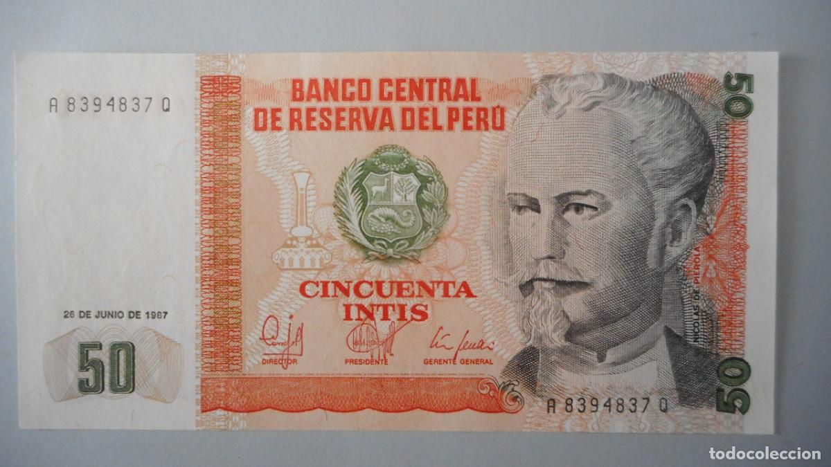 Billetes extranjeros: PERU 50 INTIS / PLANCHA - Foto 1