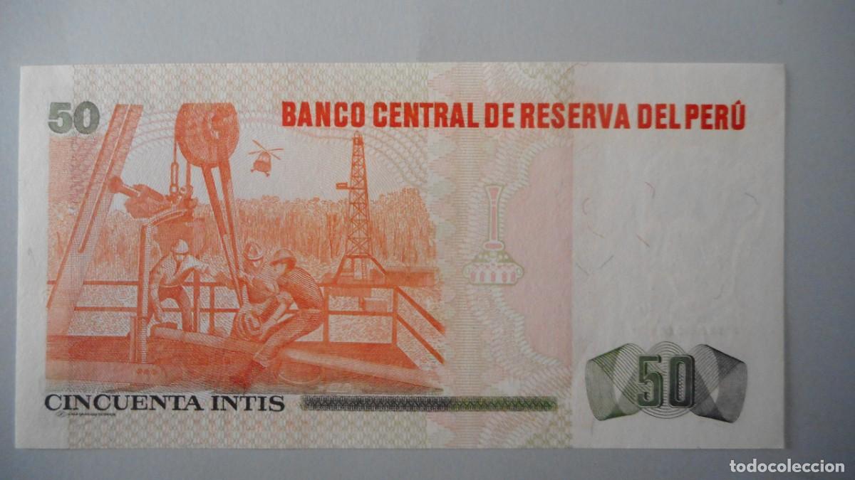Billetes extranjeros: PERU 50 INTIS / PLANCHA - Foto 2