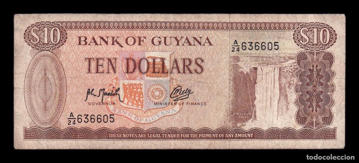 Billetes extranjeros: Guyana 10 D&oacute;lares 1992 Pick 23f - Foto 1