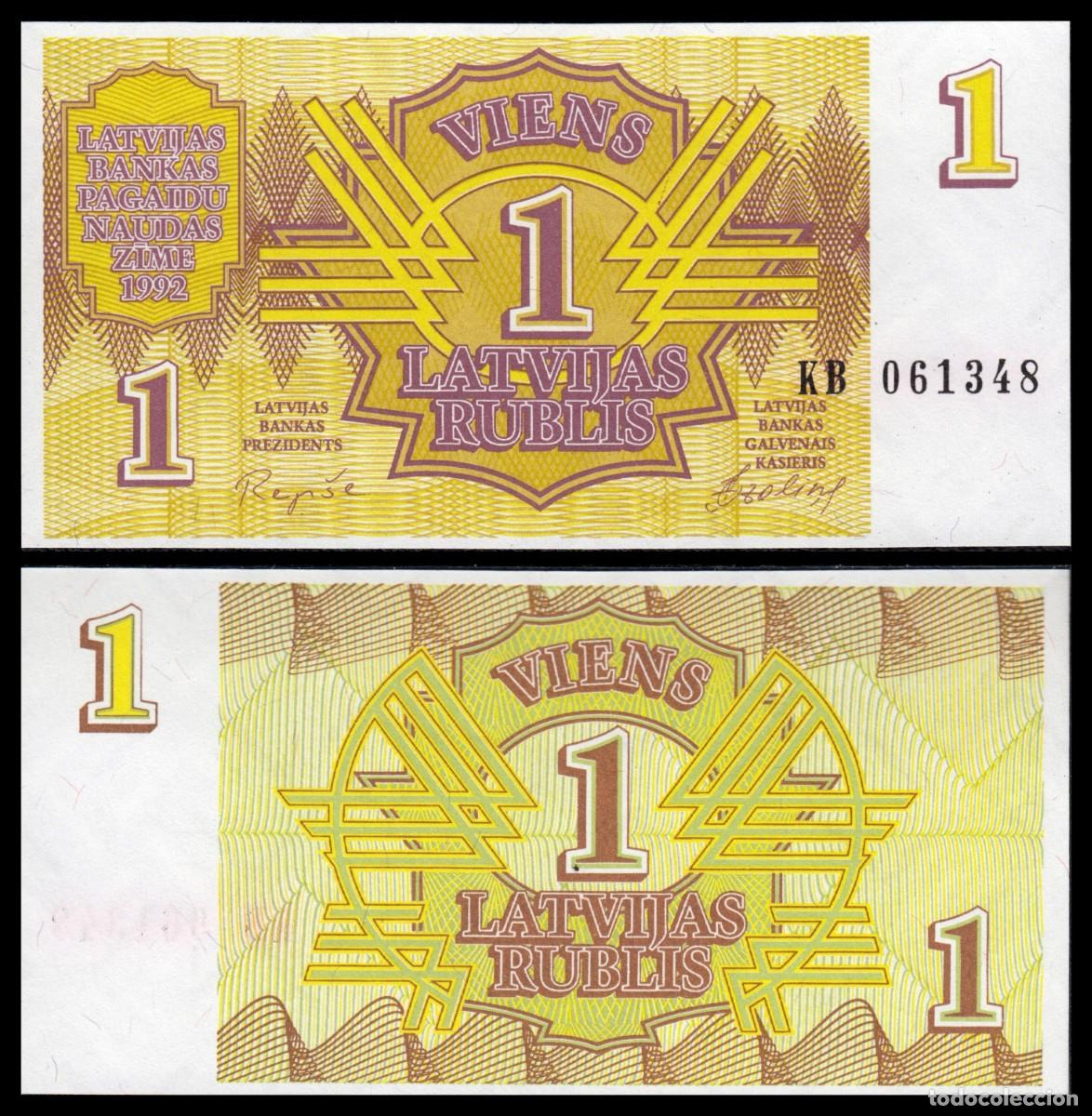 Billetes extranjeros: Letonia 1 Rublis 1992 Pick 35 SC - Foto 1
