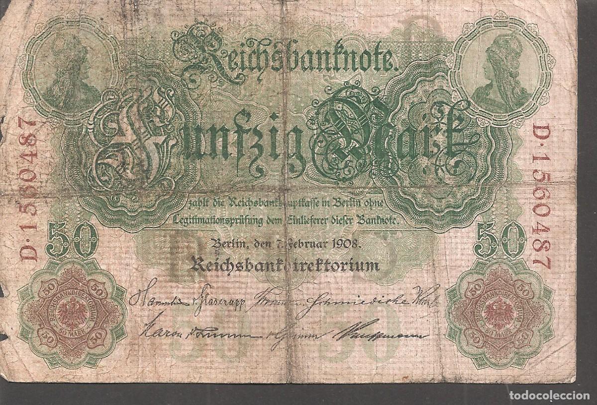 Billetes extranjeros: ALEMANIA / GERMANY 50 Marcos 1908 .Mark - Foto 1