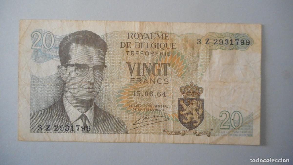 Billetes extranjeros: BELGICA 20 FRANCOS / MBC - Foto 1