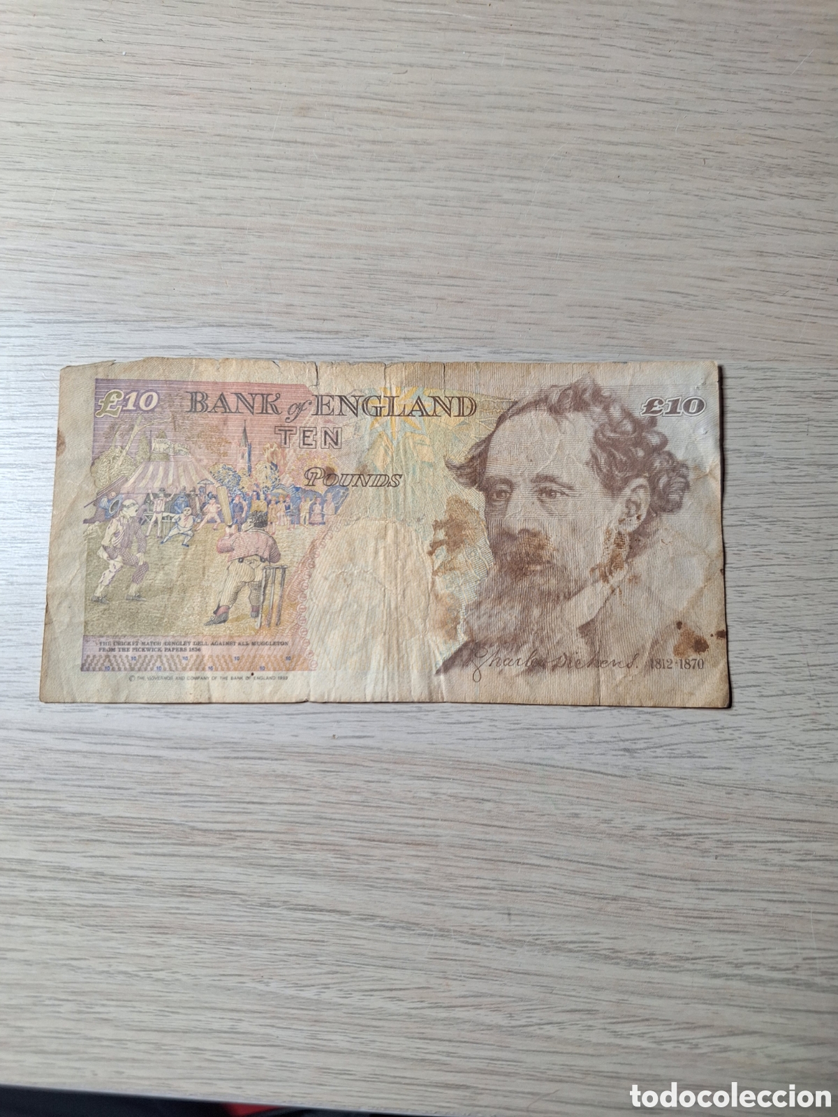 Billetes extranjeros: Billete de 10 libras esterlinas. - Foto 2