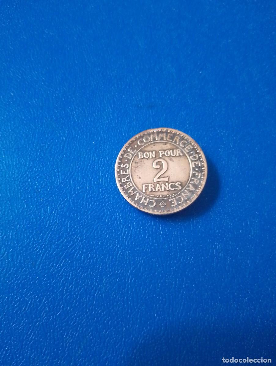 Billetes extranjeros: Moneda alfiler 2 Francos Franceses 1923 - Foto 1