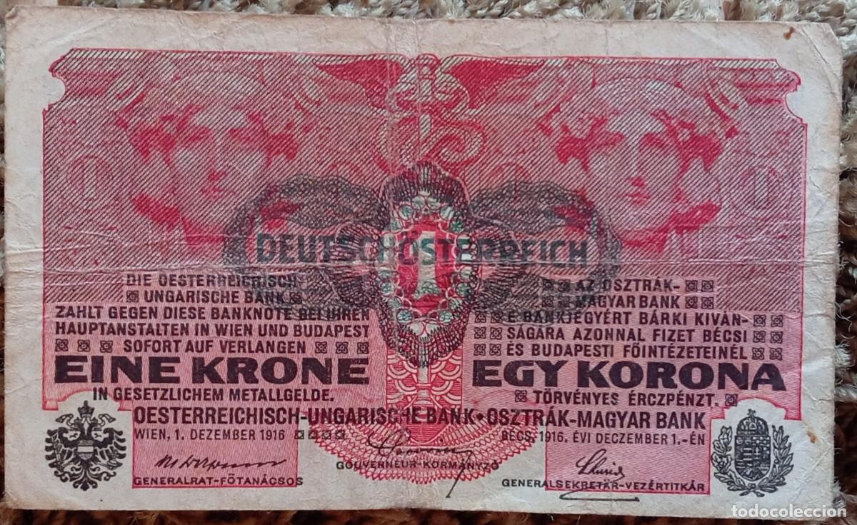 Billetes extranjeros: AUSTRIA 1 KRONE ,CORONA, 1916 PICK 20 (BC+) - Foto 1