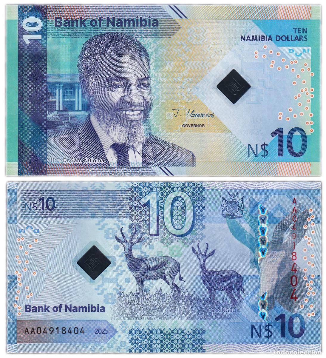 Billetes extranjeros: 10 dol&aacute;res NAMIBIA 2025 P-20а - Foto 1