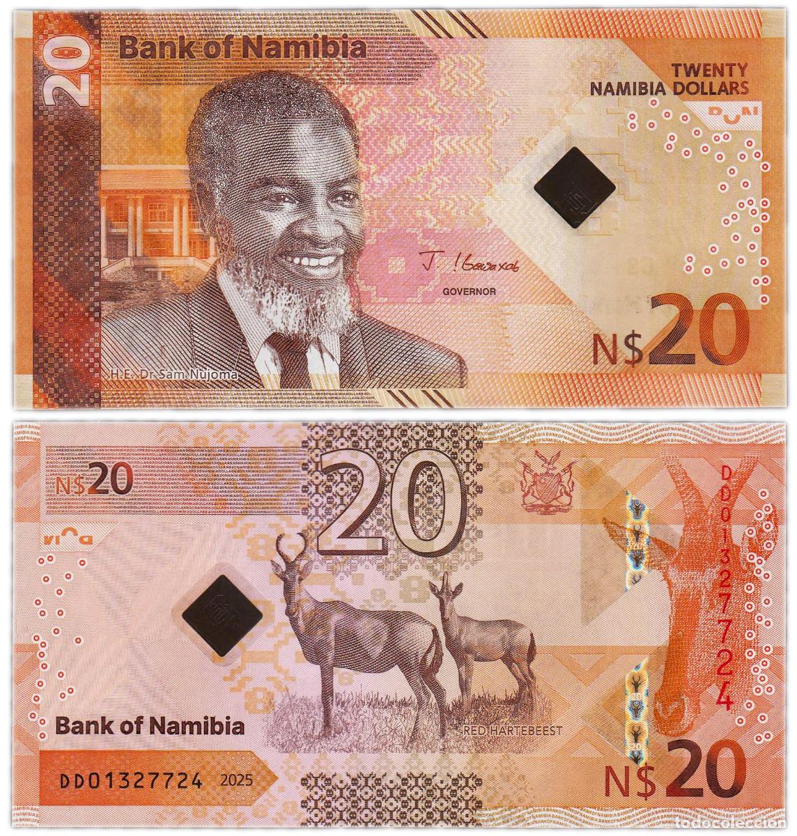 Billetes extranjeros: 20 Dollares Namibia 2025 UNC P-21а - Foto 1