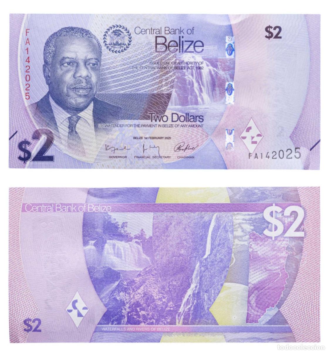 Billetes extranjeros: 2 dol&aacute;res Belice 2025 P-W73 - Foto 1
