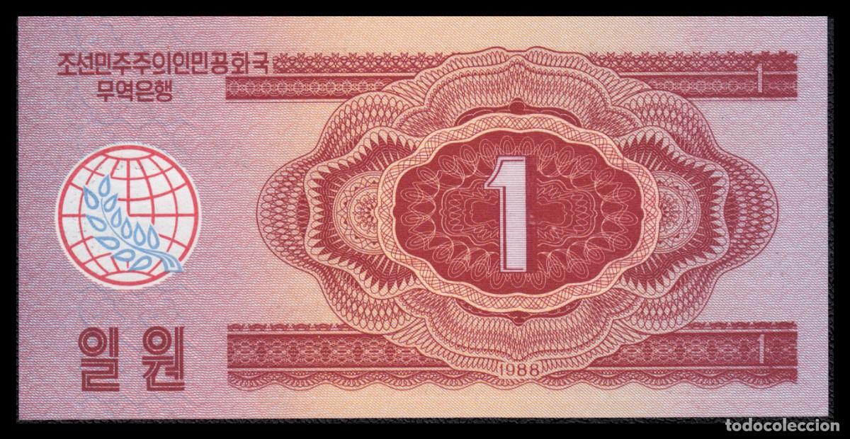 Billetes extranjeros: Corea del Norte 1 Won 1988 Pick 35 - Foto 3