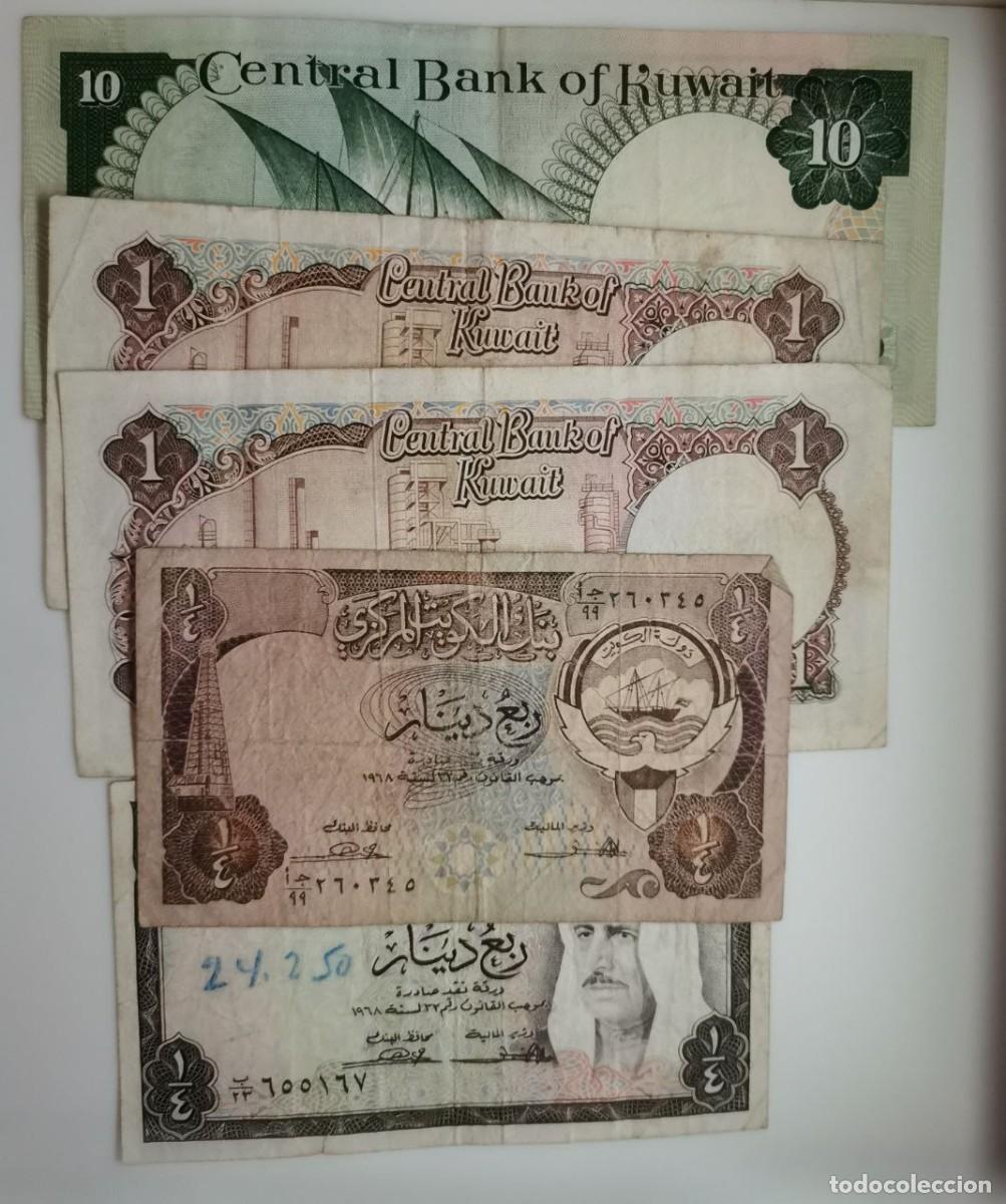 Billetes extranjeros: BILLETES KUWAIT - 5 UDS. - Foto 1