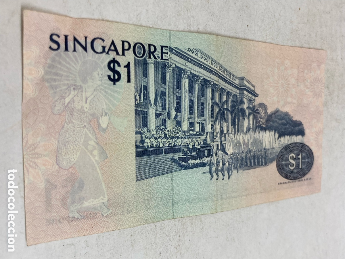 Billetes extranjeros: Billete 1 Dollar Singapur /papel22 - Foto 2