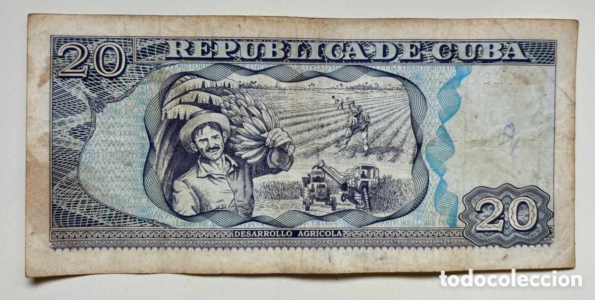 Billetes extranjeros: Billete CUBA 20 Pesos 2002. Tinta - Foto 2