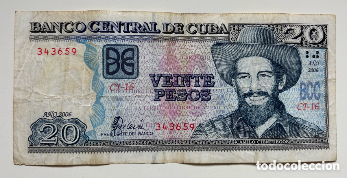 Billetes extranjeros: Billete CUBA 20 Pesos 2006 - Foto 1