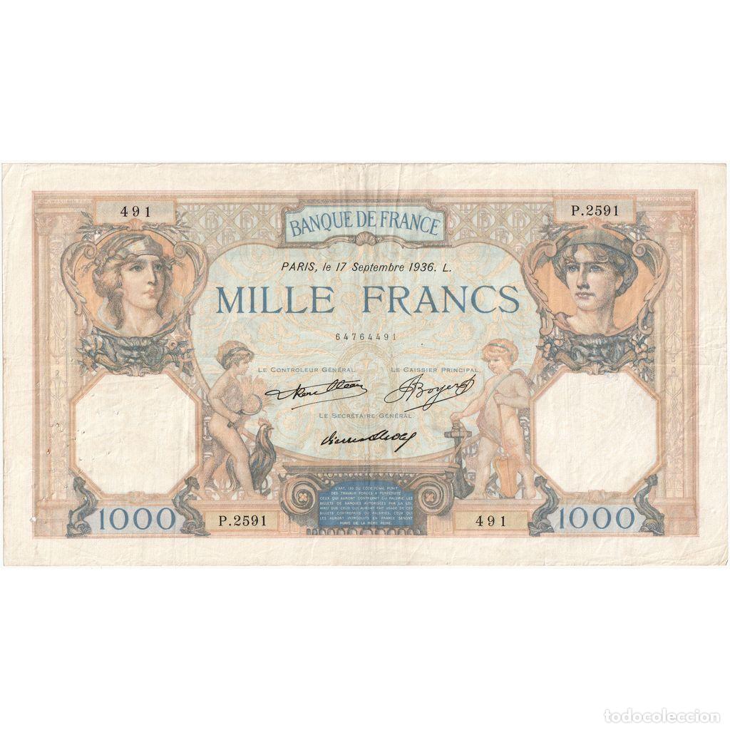 Billetes extranjeros: [#336798] Francia, 1000 Francs, C&eacute;r&egrave;s et Mercure, 1936-09-17, P.2591, EBC