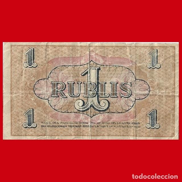 Billetes extranjeros: BILLETE DE LETONIA SOVIET DE RIGA 1 RUBLIS 1919 VF. - Foto 2