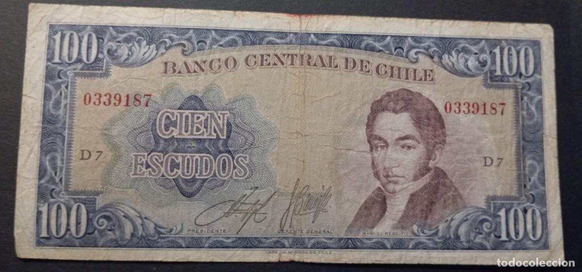 Billetes extranjeros: Chile 100 escudos 1962 pick 141B (BC) - Foto 1