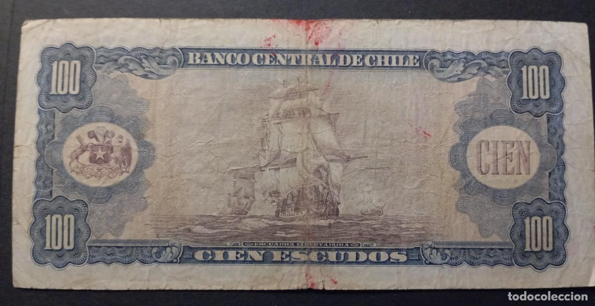 Billetes extranjeros: Chile 100 escudos 1962 pick 141B (BC) - Foto 2