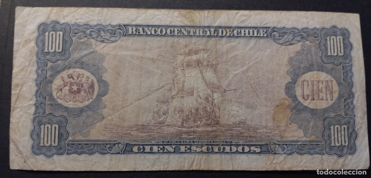 Billetes extranjeros: Chile 100 escudos 1962 pick 141B (BC+) - Foto 2